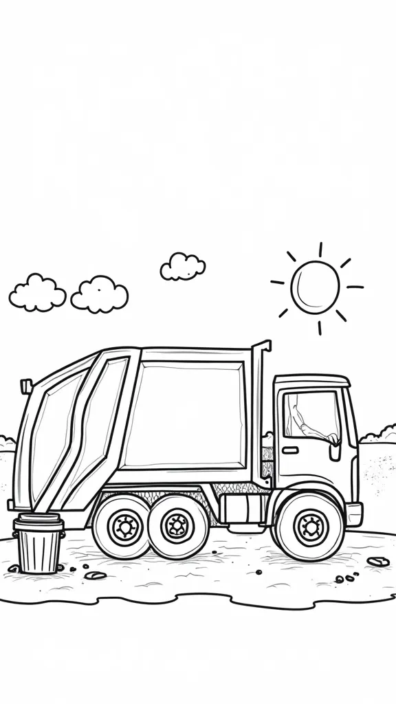 garbage truck coloring page printable